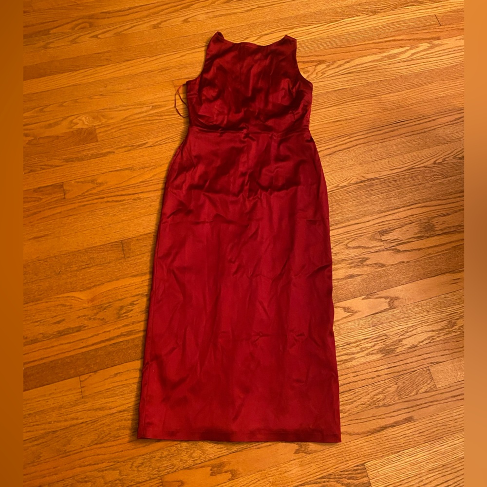 Elegant Red Sleeveless back out Dress